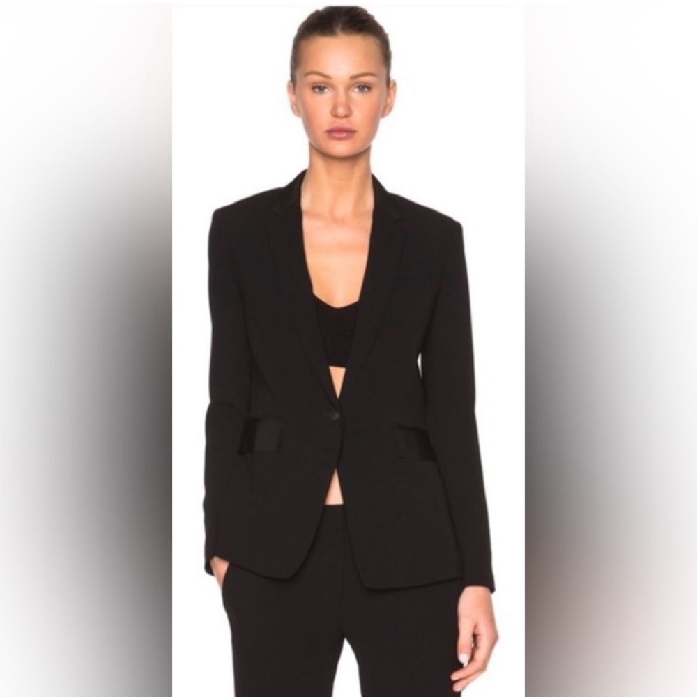 RAG & BONE ‘Windsor’ Blazer Black Crepe Single Button Classic Jacket